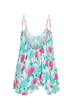Load image into Gallery viewer, Harper Cami Top back – thistle print swing cami with low gathered scoop back by Boo Pala London