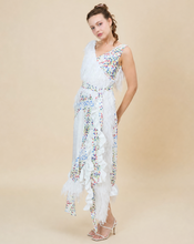 Load image into Gallery viewer, woman wearing Polka dot multi colour print fringe dress 
