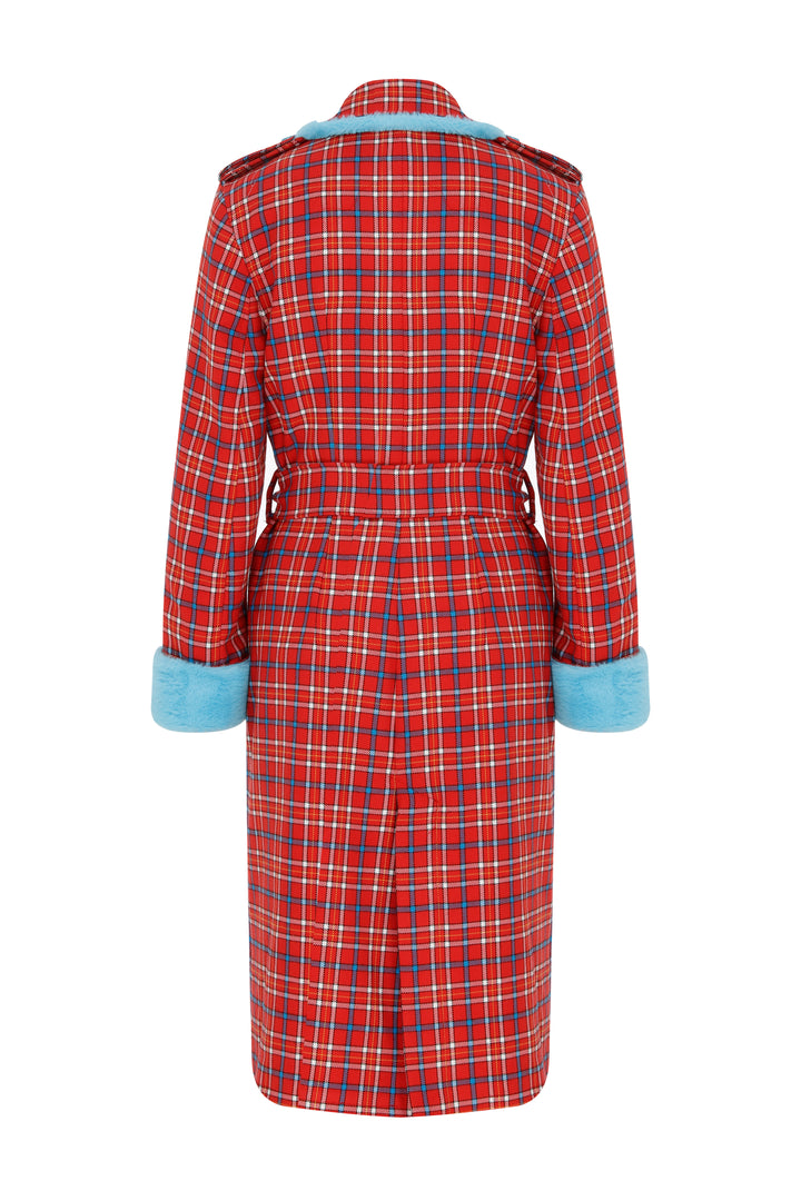 Tartan Elia Coat by Boo Pala London, view 2
