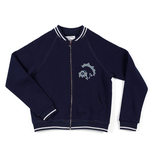 JANE DOE SWEATSHIRT WITH RAINBOW ZIPPER - NAVY - BOO PALA LONDON