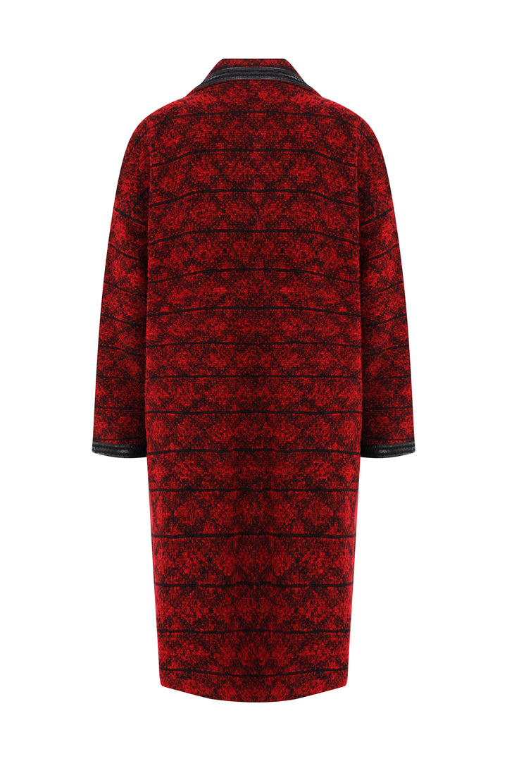 Maroon Hues Wool Cardigan by Boo Pala London, view 2