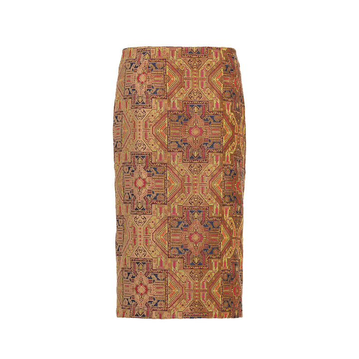 Beige Magic Carpet Pencil Skirt by Boo Pala London, view 2