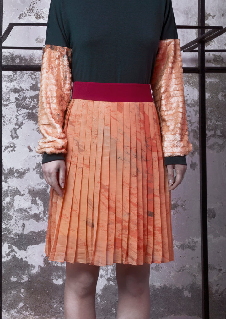 Orange Strata Midi Skirt - BOO PALA LONDON