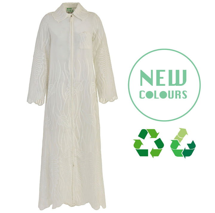 Recycled Alanis Kaftan - White by Boo Pala London, view 2
