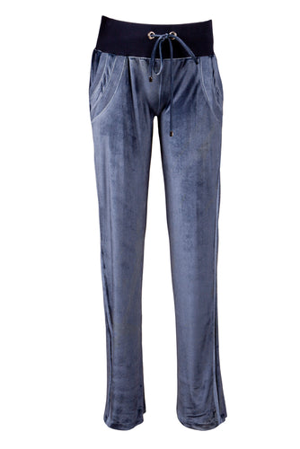 Dark Navy Shades Velvet Sweatpants