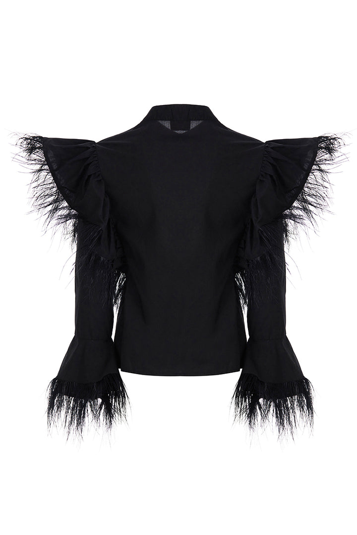 Mei Feathers Shirt by Boo Pala London, view 2
